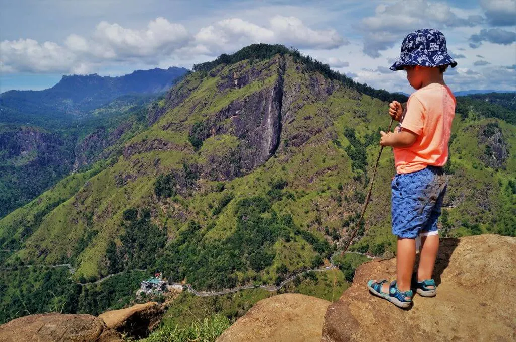 boy on mountain top