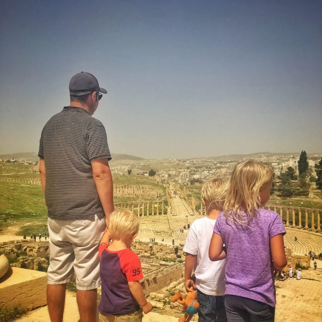 Jerash with kids