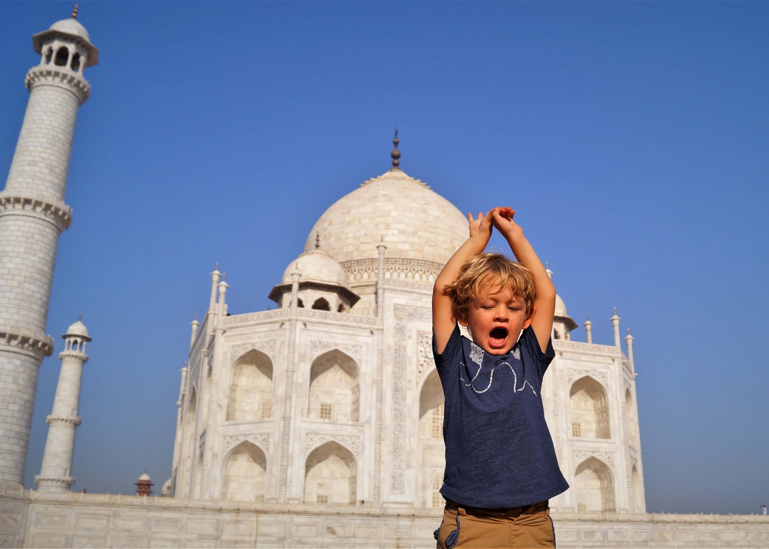Taj Mahal with kids