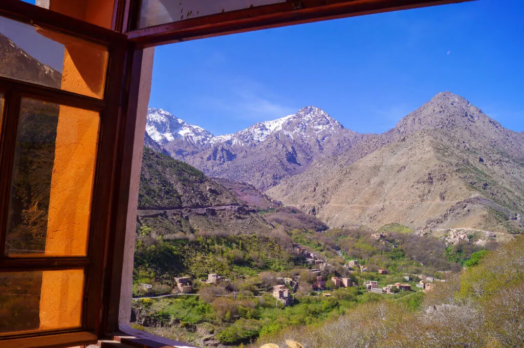 mountain view from a window