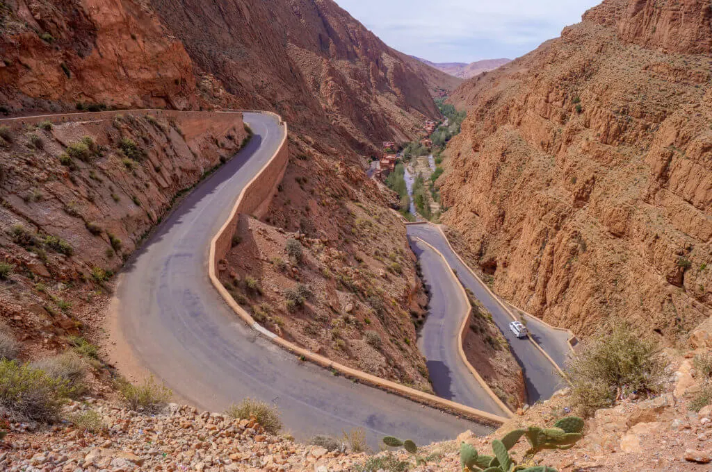 hair pin bends in Morocco