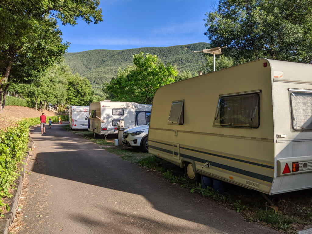 caravans pitched at Camping Gavin