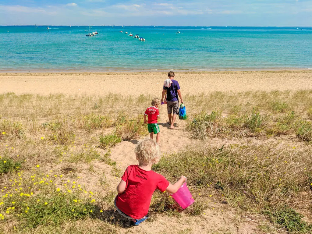 walking down to the beach on Oleron