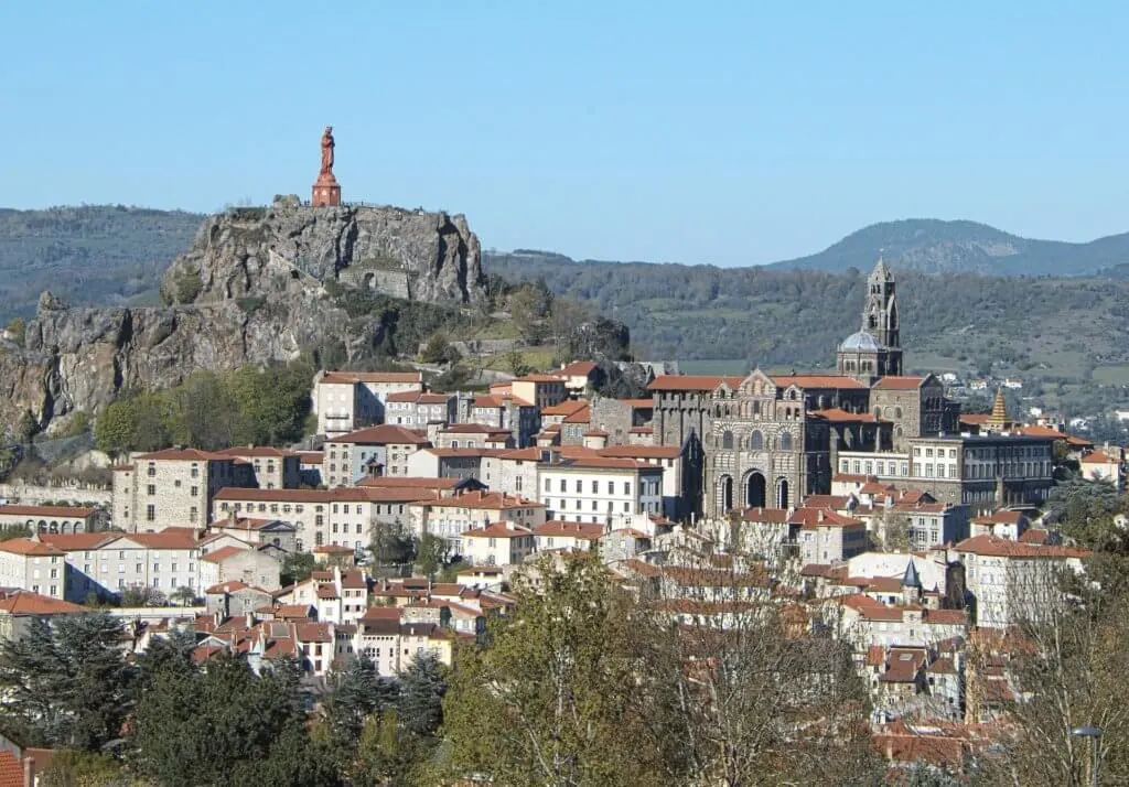 a view of a medieval French town