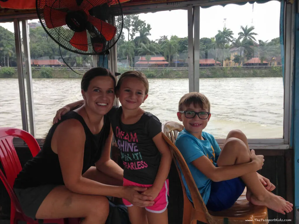 family on Perfume River, Vietnam