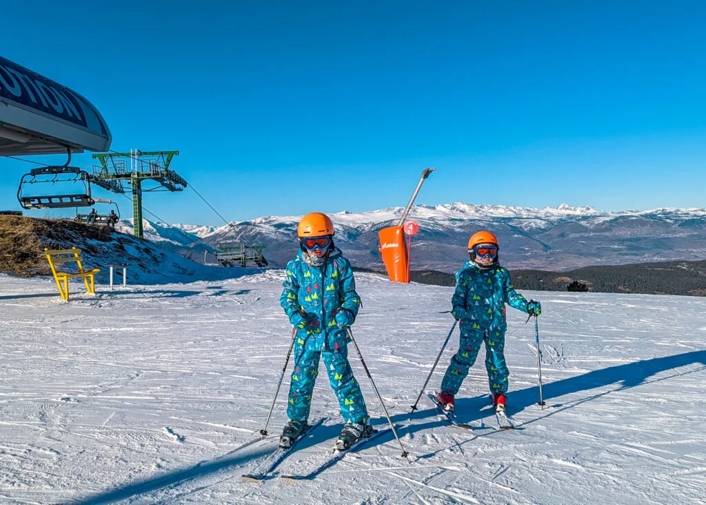 family skiing in Spain