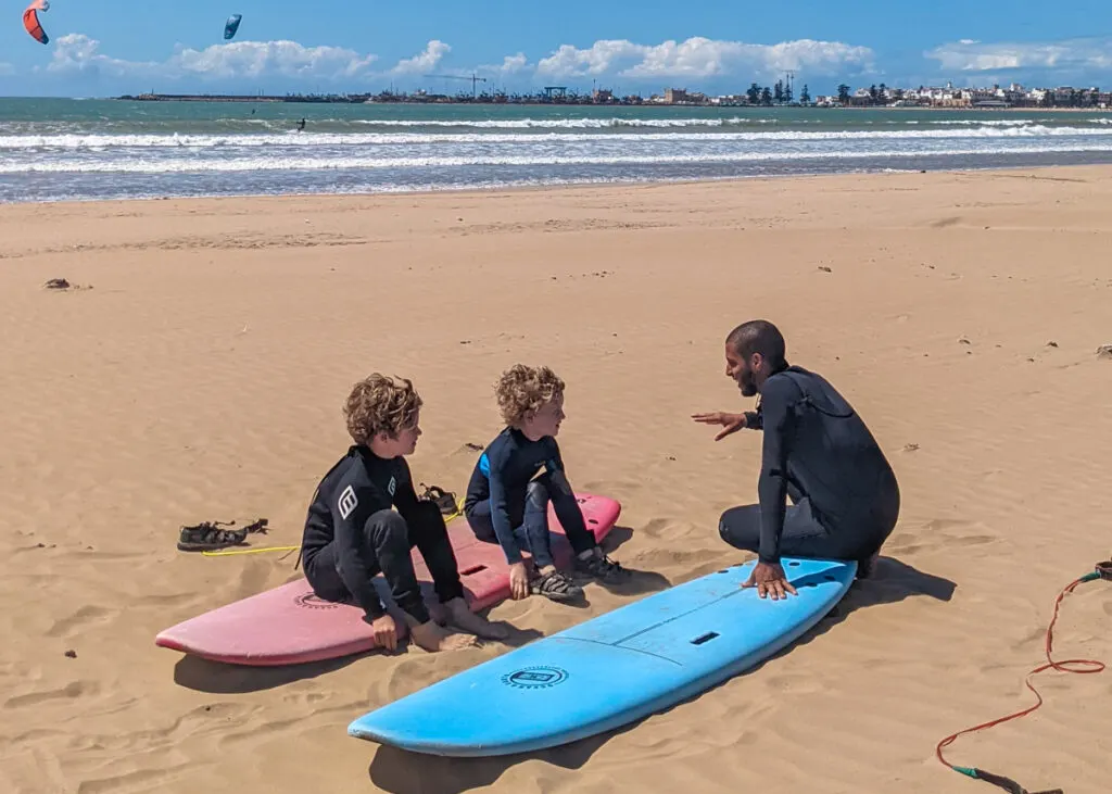 learning to surf in Essaouira