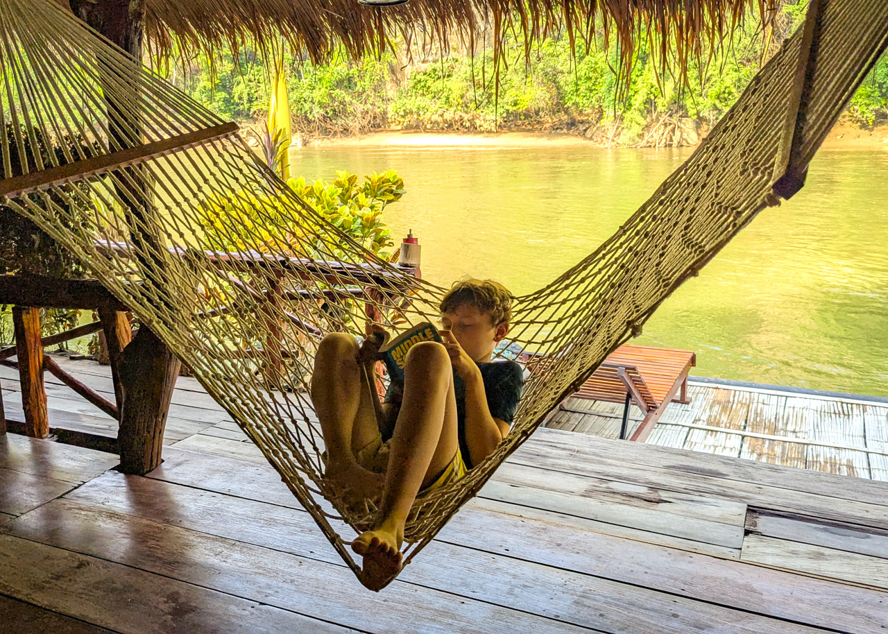 hammock chill time on the Jungle Rafts, River Kwai