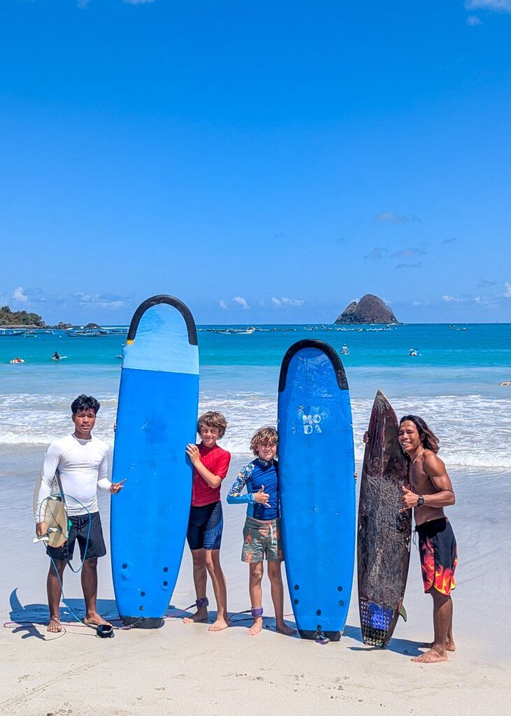 surfing at Selong Belanak, Kota, Lombok, Indonesia